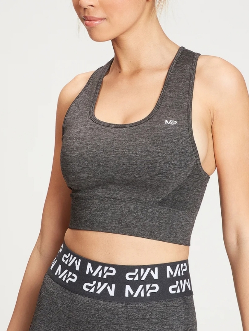 MP Women's Curve Seamless Sports Bra Dark Marl Gray Charcoalโ Size XS